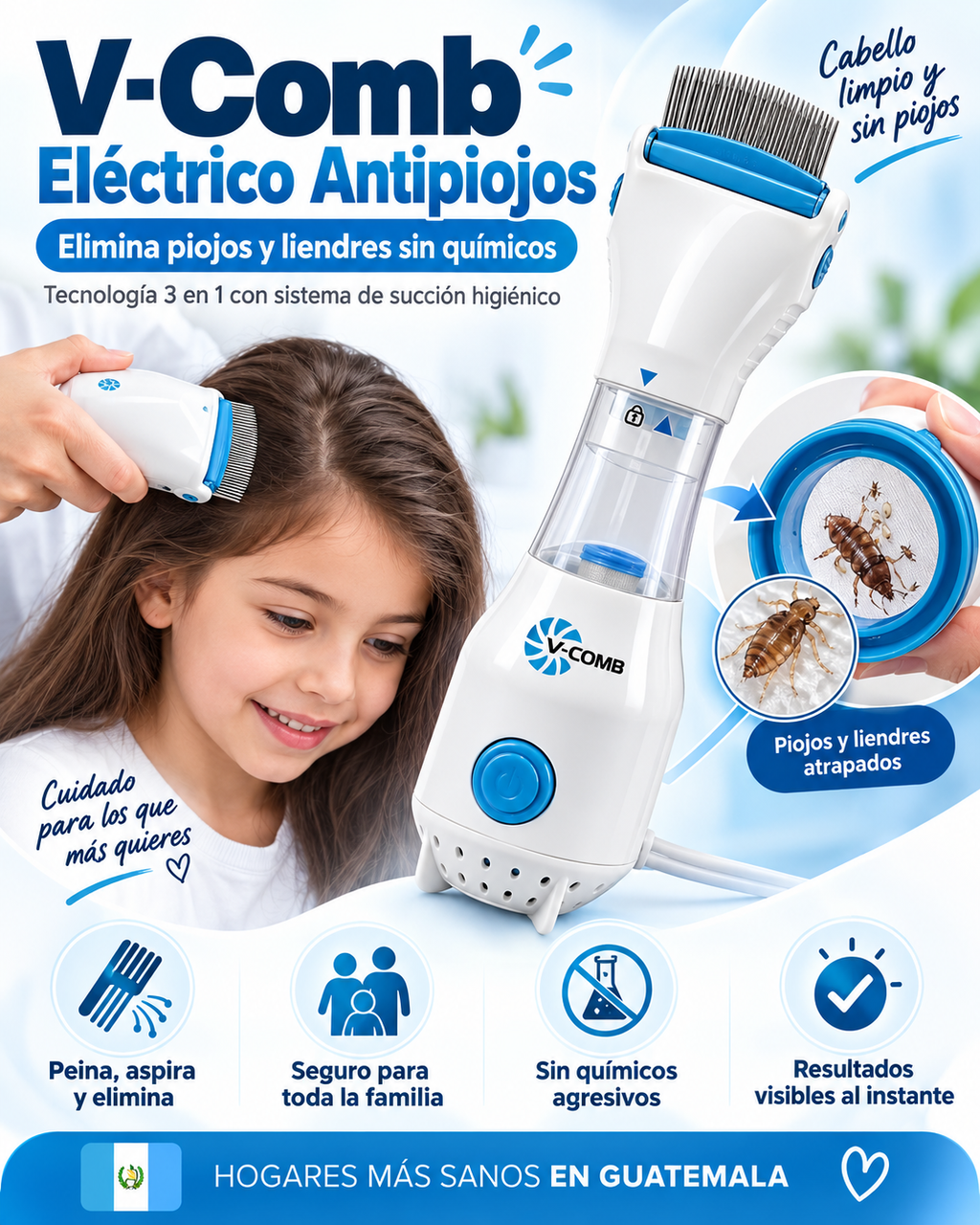 V-Comb Eléctrico Antipiojos