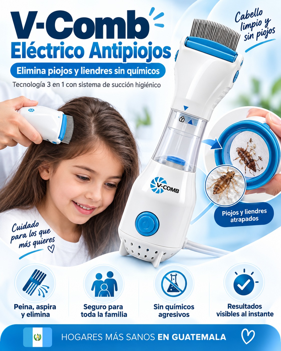 V-Comb Eléctrico Antipiojos