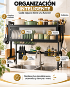 AquaOrden Pro™ - Escurridor de Platos de Acero 2 Niveles