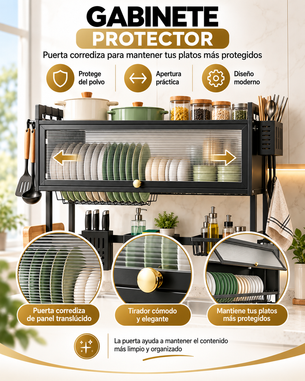 AquaOrden Pro™ - Escurridor de Platos de Acero 2 Niveles