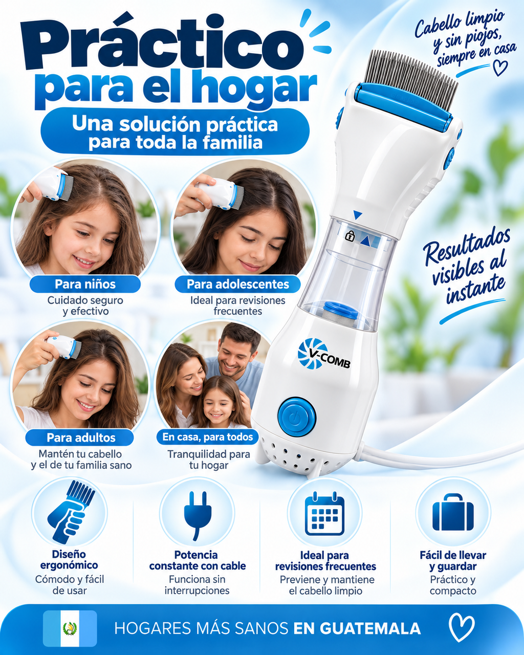 V-Comb Eléctrico Antipiojos