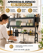AquaOrden Pro™ - Escurridor de Platos de Acero 2 Niveles