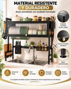 AquaOrden Pro™ - Escurridor de Platos de Acero 2 Niveles