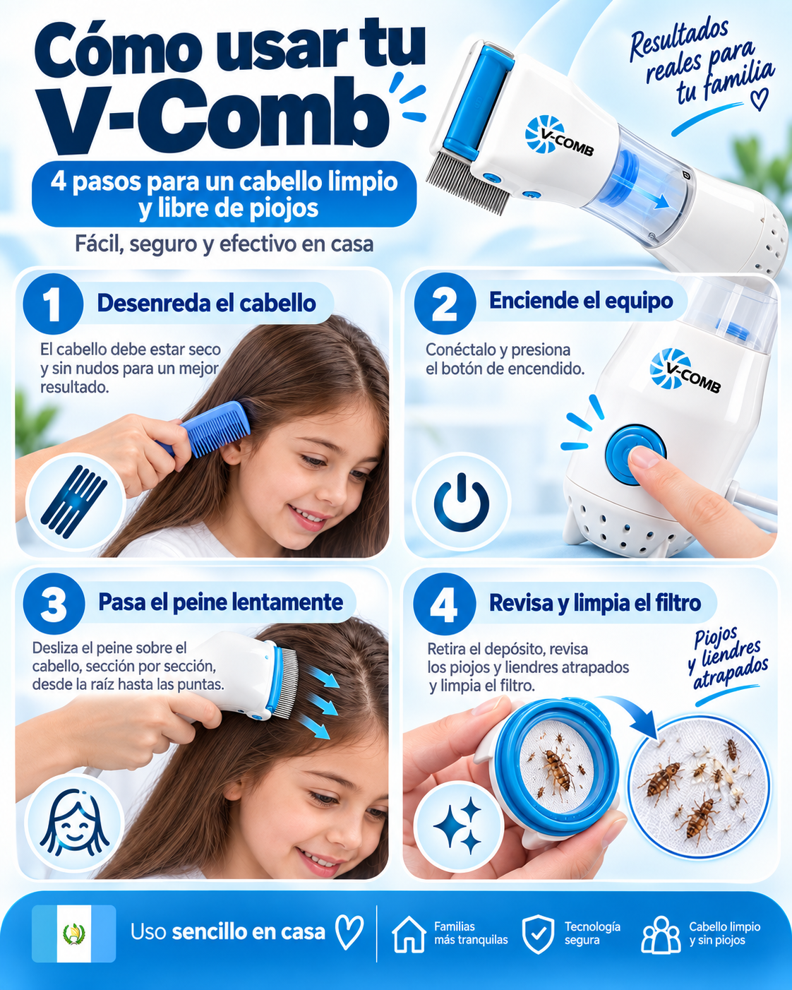 V-Comb Eléctrico Antipiojos