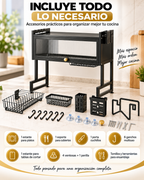 AquaOrden Pro™ - Escurridor de Platos de Acero 2 Niveles
